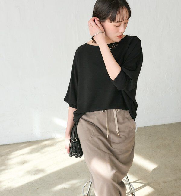  「予約【ON・OFF問わず活躍】リブ付きジョーゼットドルマンブラウス」|シャツ・ブラウス|