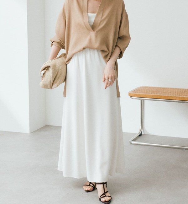  「予約【セットアップ着用可能/接触冷感機能付き】ドレーピーカットバイヤススカート」|スカート|