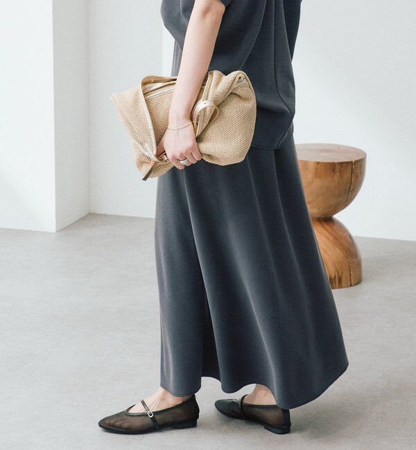  「予約【セットアップ着用可能/接触冷感機能付き】ドレーピーカットバイヤススカート」|スカート|