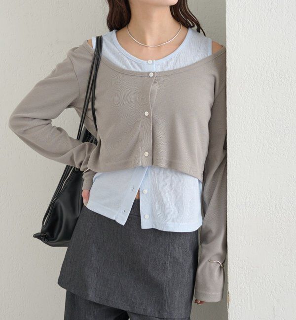  「配色レイヤードロングTシャツ」|Tシャツ・カットソー|