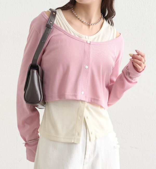  「配色レイヤードロングTシャツ」|Tシャツ・カットソー|