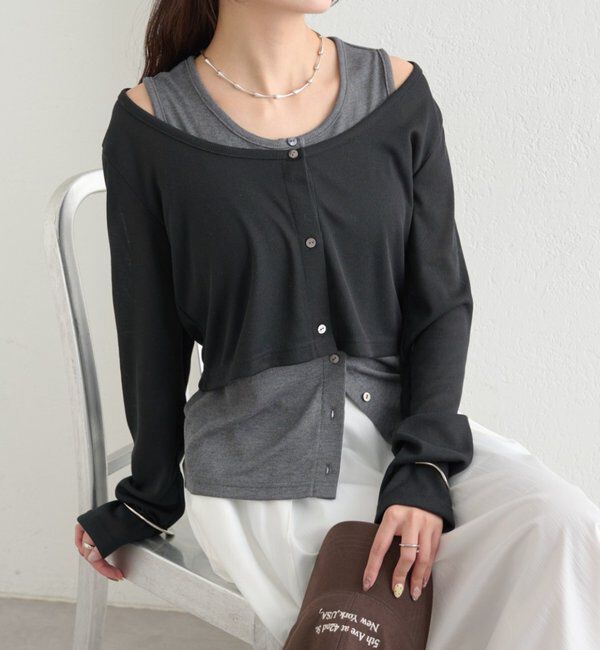  「配色レイヤードロングTシャツ」|Tシャツ・カットソー|