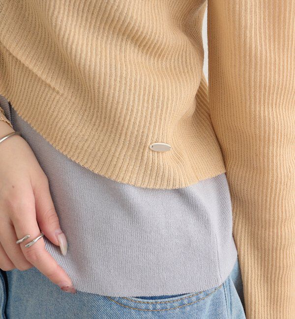  「ショルダースリットレイヤードニット」|ニット・セーター|