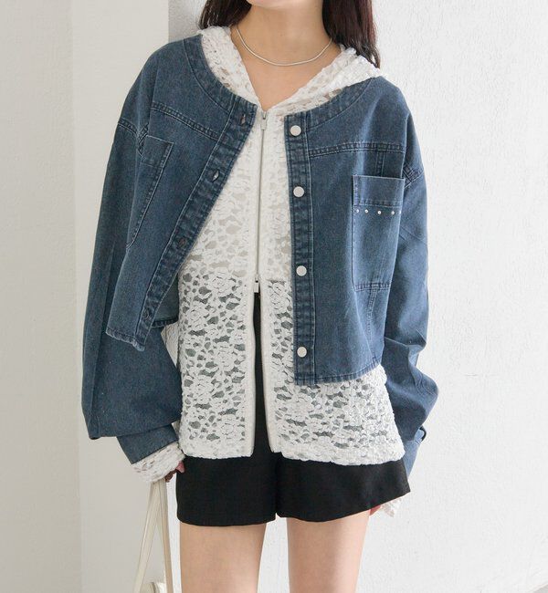  「スタッズデニムシャツジャケット」|シャツ・ブラウス|