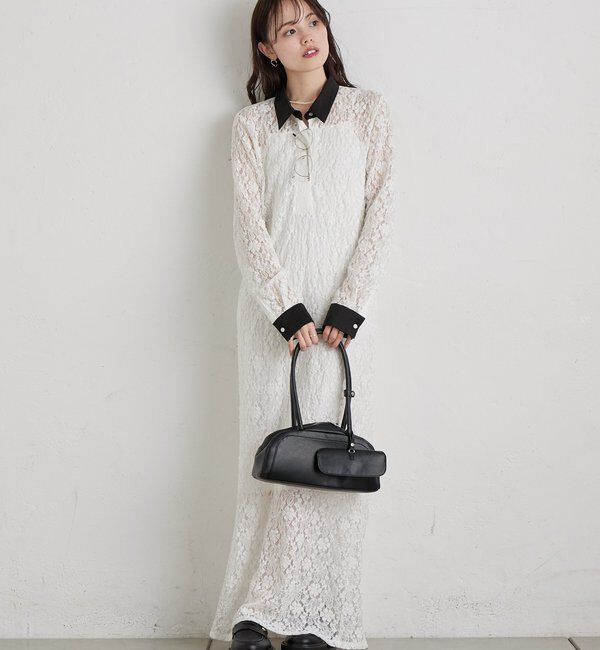  「襟付きレースワンピース」|ワンピース|