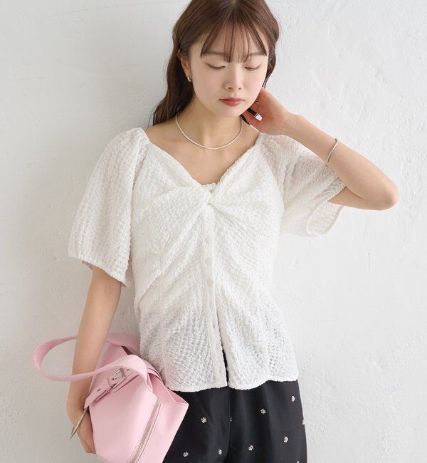  「ハートネックパフブラウス」|シャツ・ブラウス|