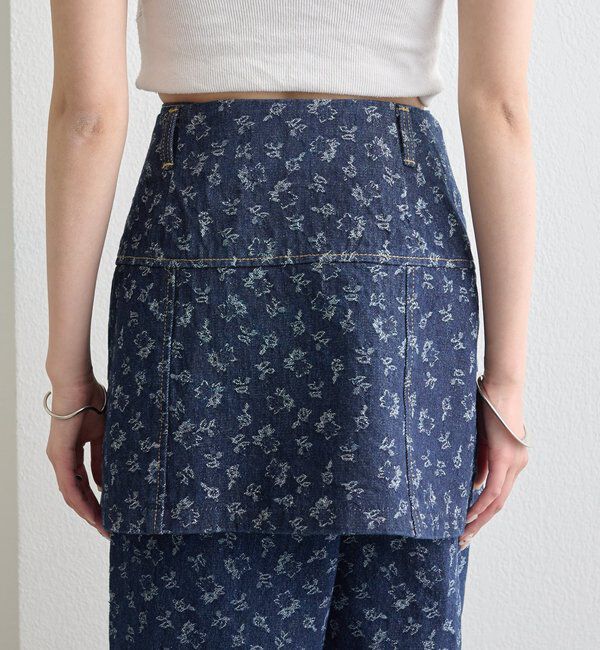  「フラワーデニムラップスカート」|スカート|