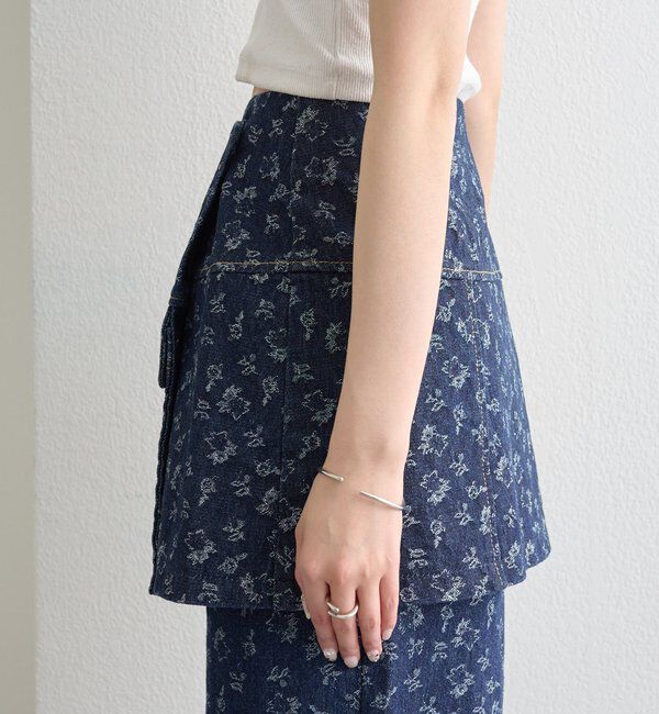  「フラワーデニムラップスカート」|スカート|