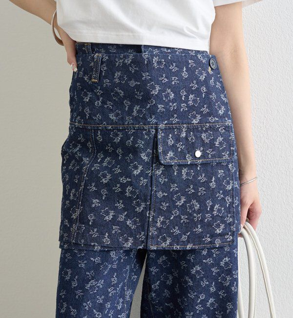  「フラワーデニムラップスカート」|スカート|