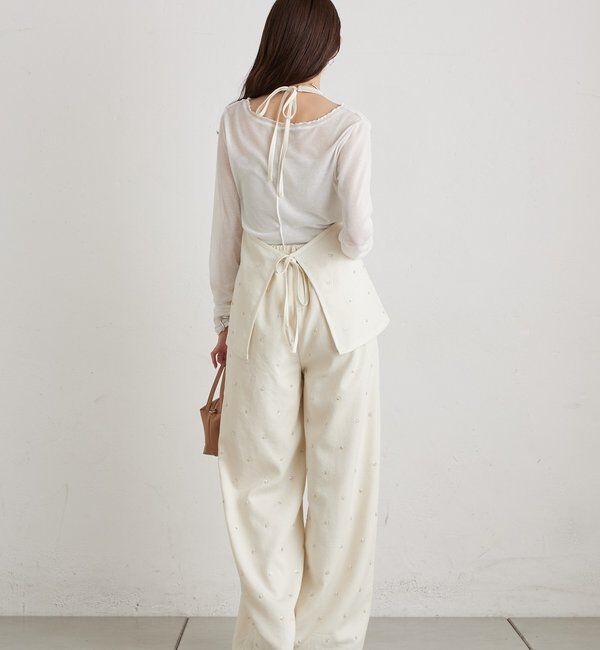  「ビジューフラワーホルタービスチェ」|シャツ・ブラウス|