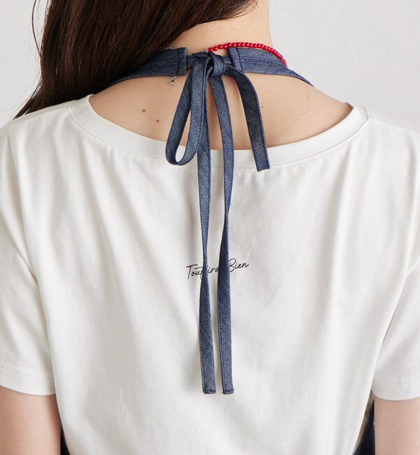  「ビジューフラワーホルタービスチェ」|シャツ・ブラウス|