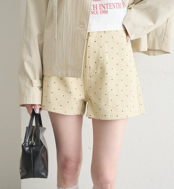  「ドットマイクロショートパンツ」|チノ|ベージュ