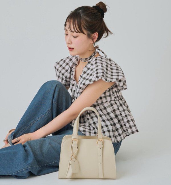  「【@sktnnm企画】リップチャーム付きminiボストンBAG」|トートバッグ|アイボリー