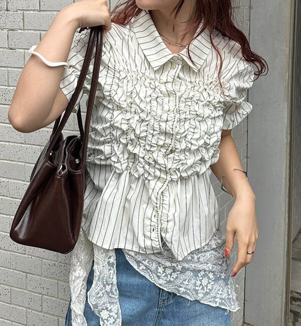  「シャーリングシェイプシャツ」|シャツ・ブラウス|