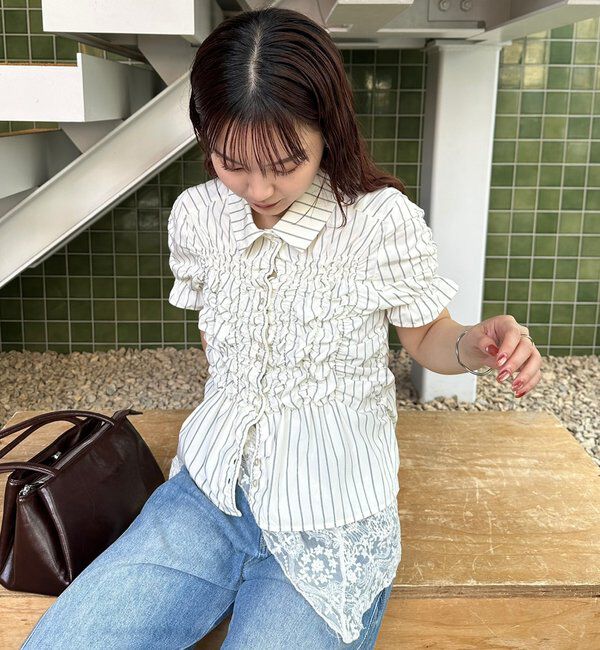  「シャーリングシェイプシャツ」|シャツ・ブラウス|