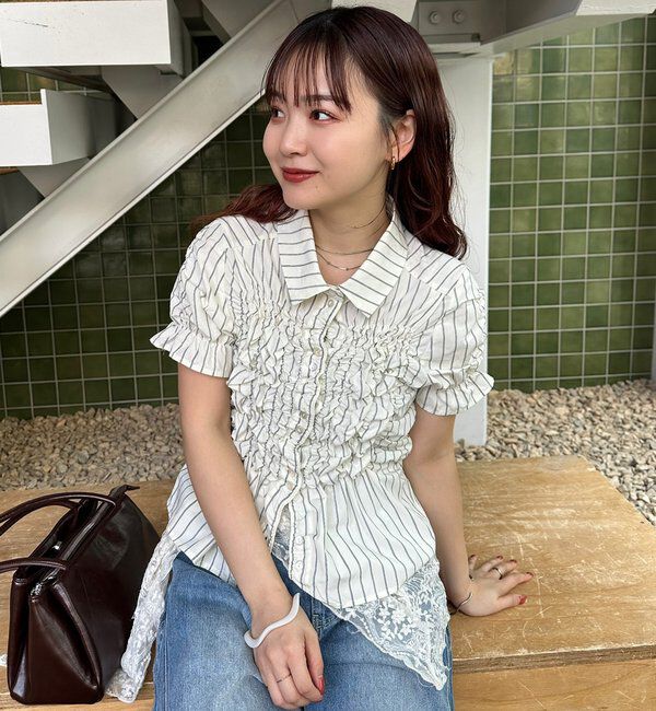  「シャーリングシェイプシャツ」|シャツ・ブラウス|