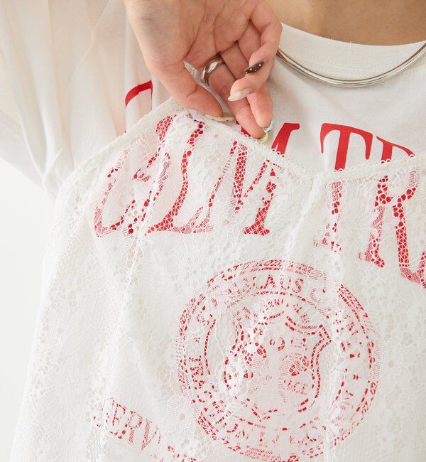  「レース切り替えVキャミチュニク」|シャツ・ブラウス|