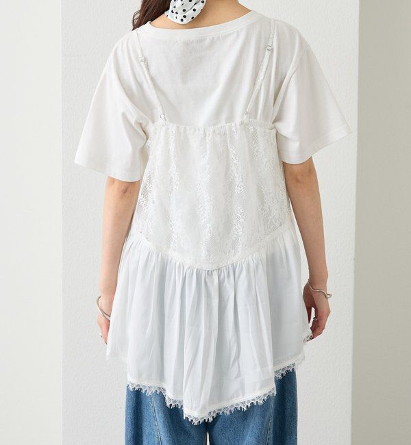  「レース切り替えVキャミチュニク」|シャツ・ブラウス|