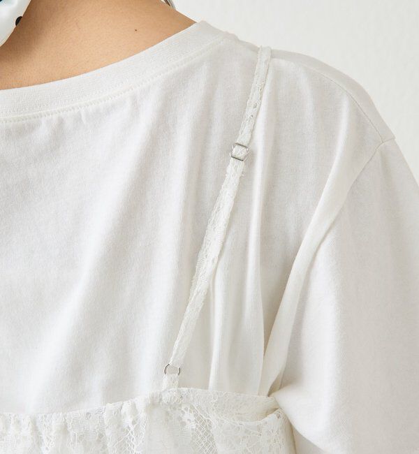 「レース切り替えVキャミチュニク」|シャツ・ブラウス|