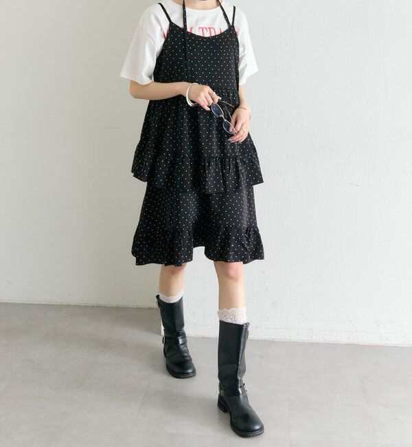  「ドットティアードミニワンピース」|ワンピース|