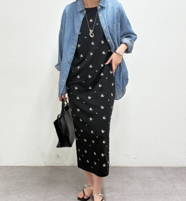  「【@iristagramuuコラボ】ショルダータック刺繍ワンピース」|ワンピース|