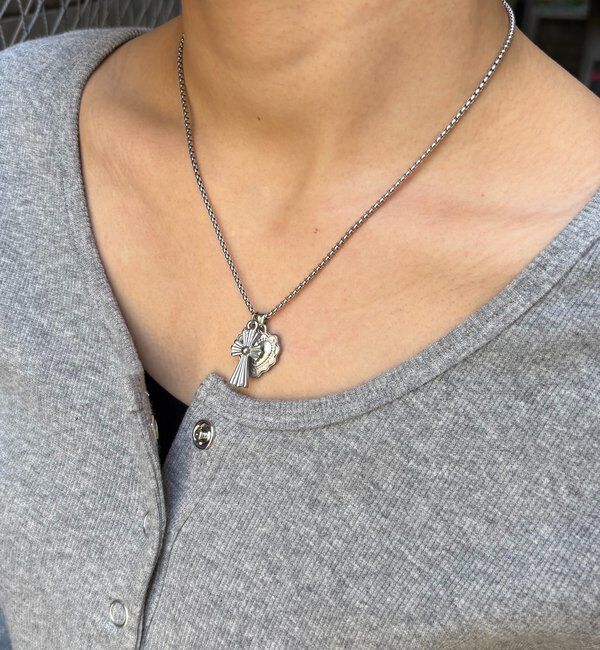  「クロス&times;ハートモチーフネックレス」|ネックレス|