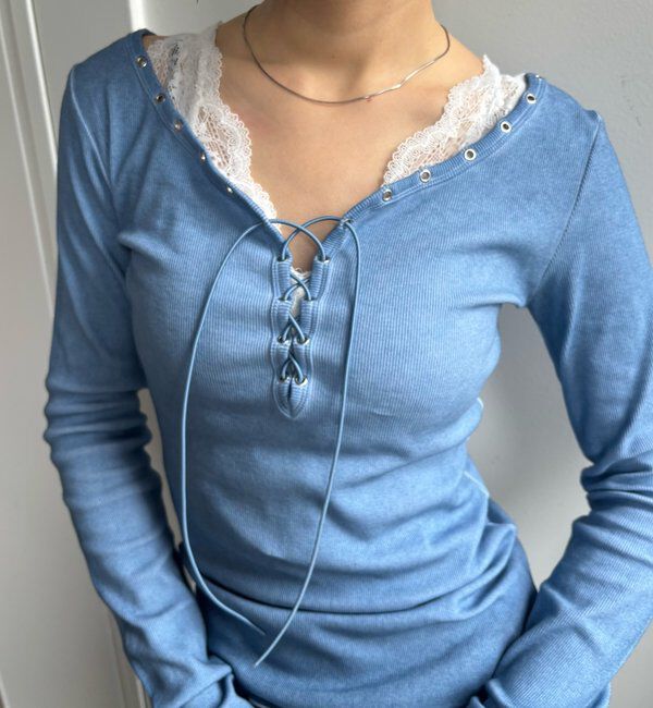  「プロセストレースアップトップス」|Tシャツ・カットソー|