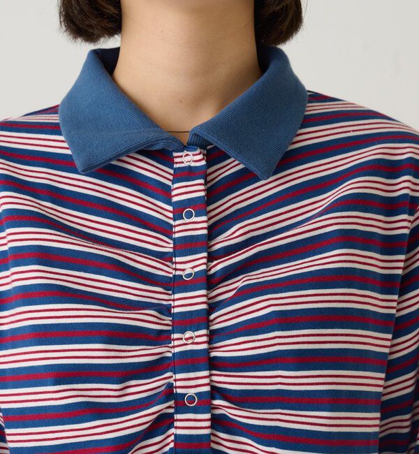  「マルチボーダーギャザーポロ」|Tシャツ・カットソー|