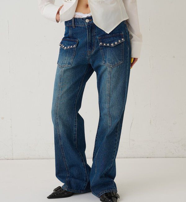  「スタースタッズフレアデニム」|デニム|