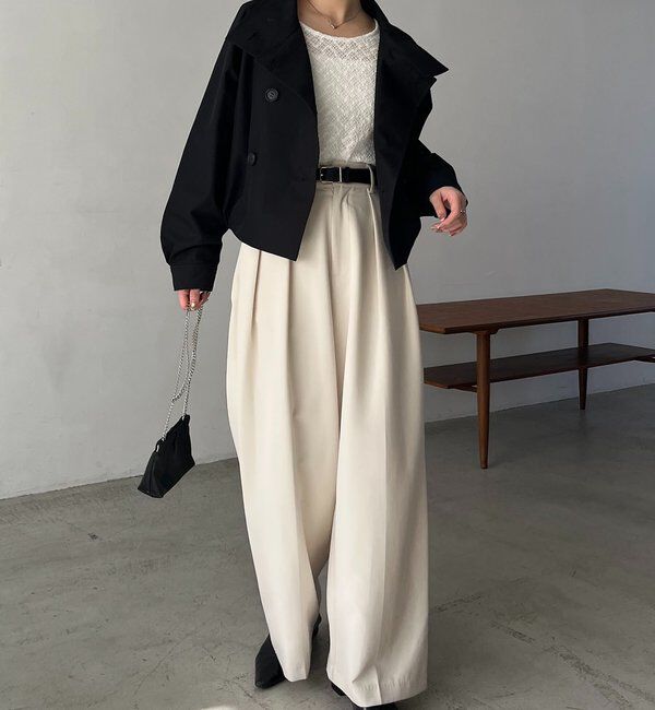  「【サイズ展開あり】ショートトレンチコート」|トレンチコート|