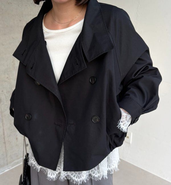  「【サイズ展開あり】ショートトレンチコート」|トレンチコート|