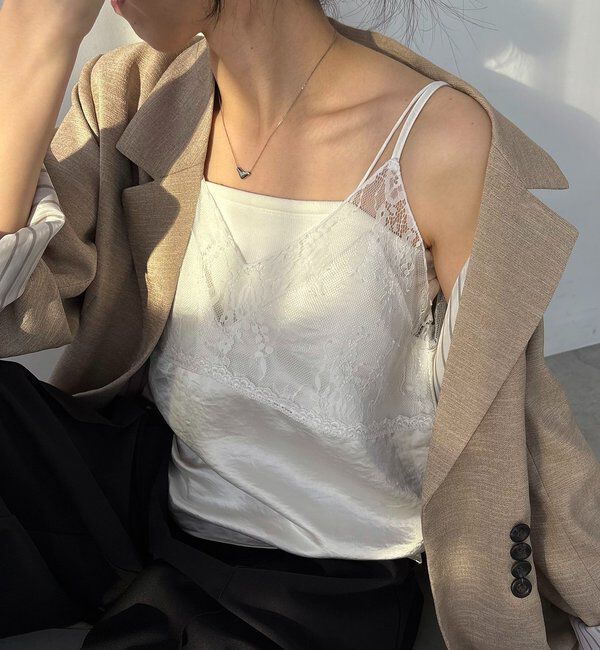  「〈C.L〉ヴィンテージサテンレースキャミ」|シャツ・ブラウス|エクリュ