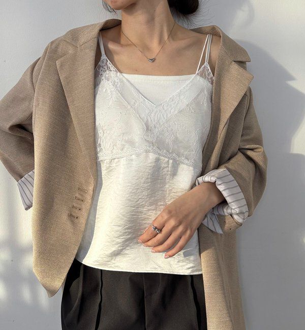  「〈C.L〉ヴィンテージサテンレースキャミ」|シャツ・ブラウス|