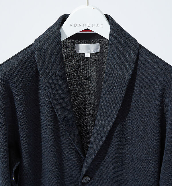 ABAHOUSE「【セットアップ対応】バーズアイ ショールカラー ジャケット」|カーディガン|