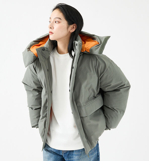 ABAHOUSE「【FORTUNA/フォルトゥナ】ダウンパーカー/MA-1配色/高機能/エコダウン」|ダウン|グリーン