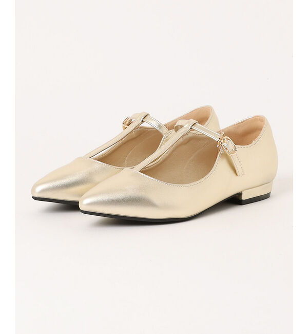 Rouge vif「【一部店舗限定】Tストラップパンプス」|パンプス|ゴールド