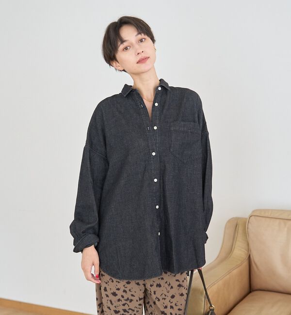 Rouge vif「【2026SS新作】【ロングセラー】NEW オーバーサイズデニムシャツ」|シャツ・ブラウス|