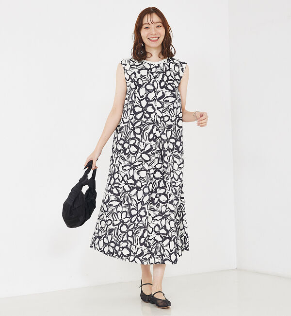 qualite「リネンライクペインティングプリントワンピース」|ワンピース|その他