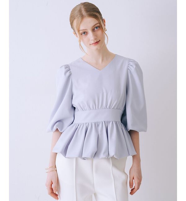 SELFIST「バルーンパフショルブラウス【予約】」|シャツ・ブラウス|ブルーグレー