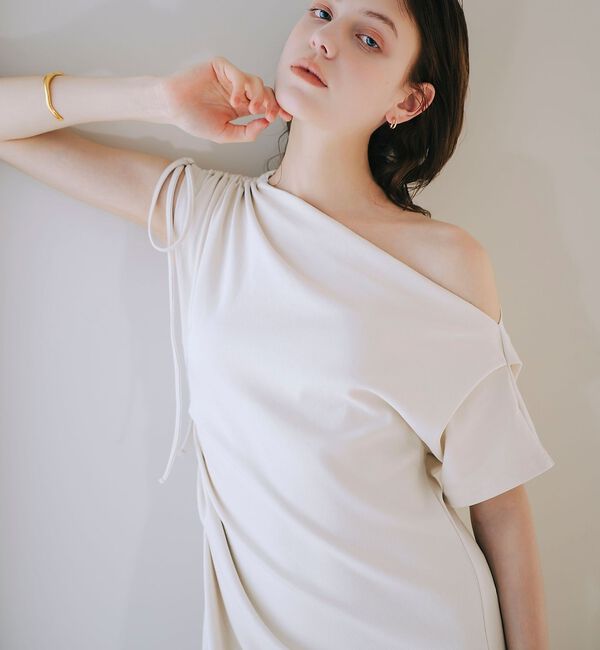 SELFIST「ワンショルカットソードレープワンピース」|ワンピース|