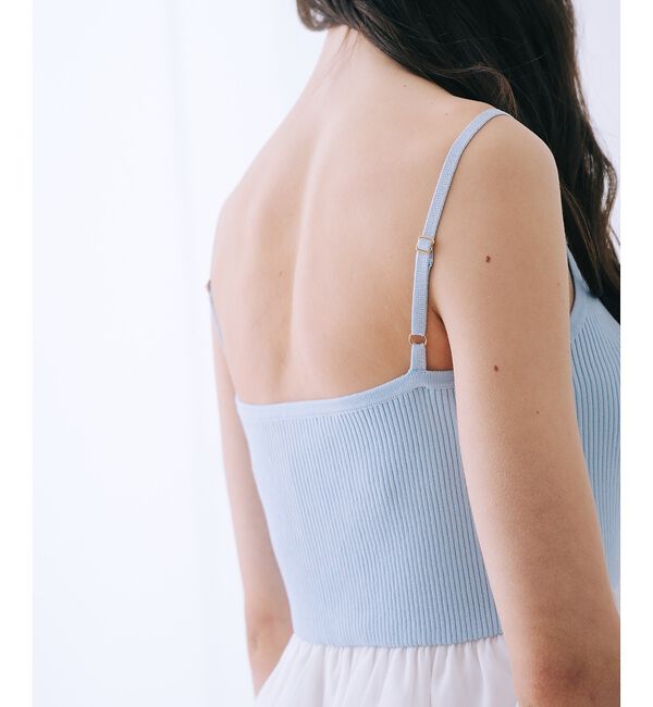 SELFIST「【kariさんコラボ】カーディガン&times;ニットドッキングチュールワンピースセット【予」|ワンピース|