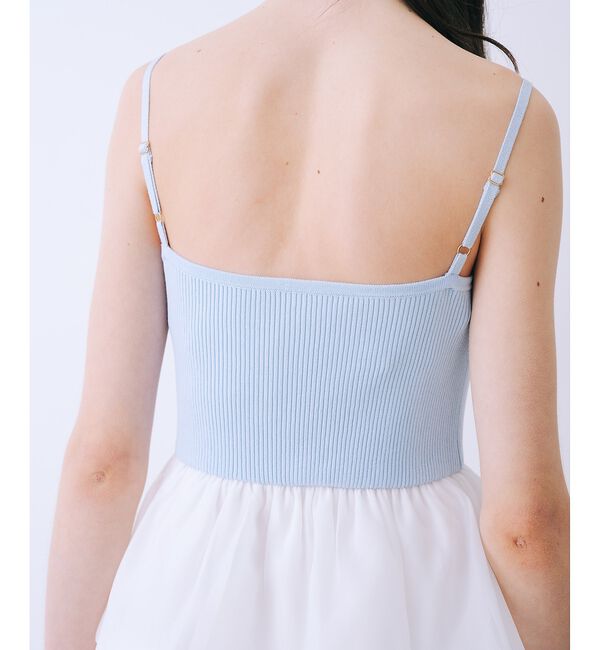 SELFIST「【kariさんコラボ】カーディガン&times;ニットドッキングチュールワンピースセット【予」|ワンピース|