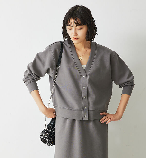 abahouse mavie「【セットアップ対応】シルキーダンボールカーディガン」|カーディガン|