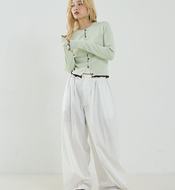 NOMINE「バイカラーコンパクトカーディガン」|カーディガン|