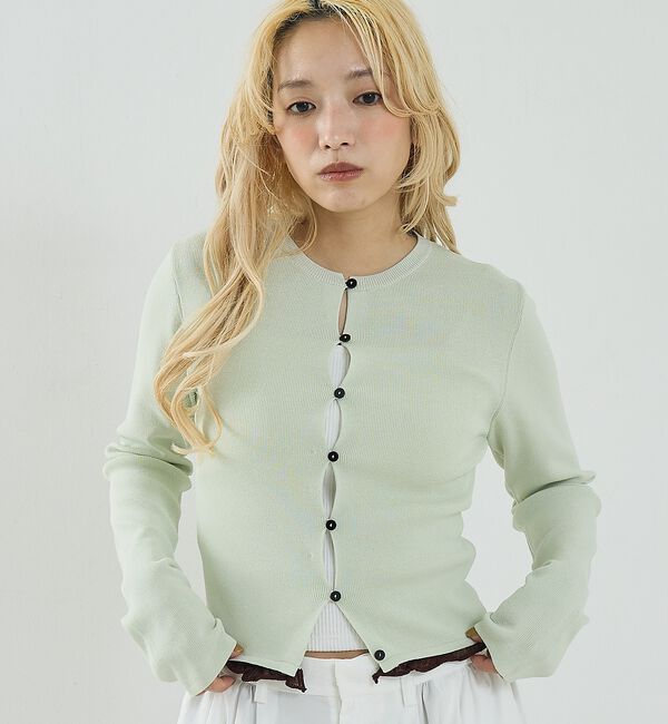 NOMINE「バイカラーコンパクトカーディガン」|カーディガン|