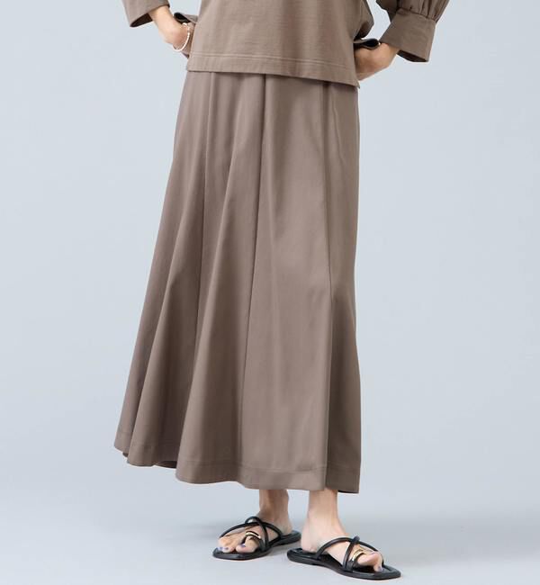 Liesse「パネルフレアスカート」|スカート|カーキ
