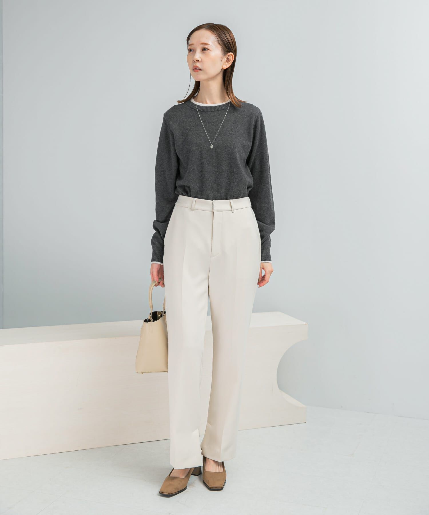 URBAN RESEARCH ROSSO「カシミヤ混バイカラーコンパクトニット」|ニット・セーター|