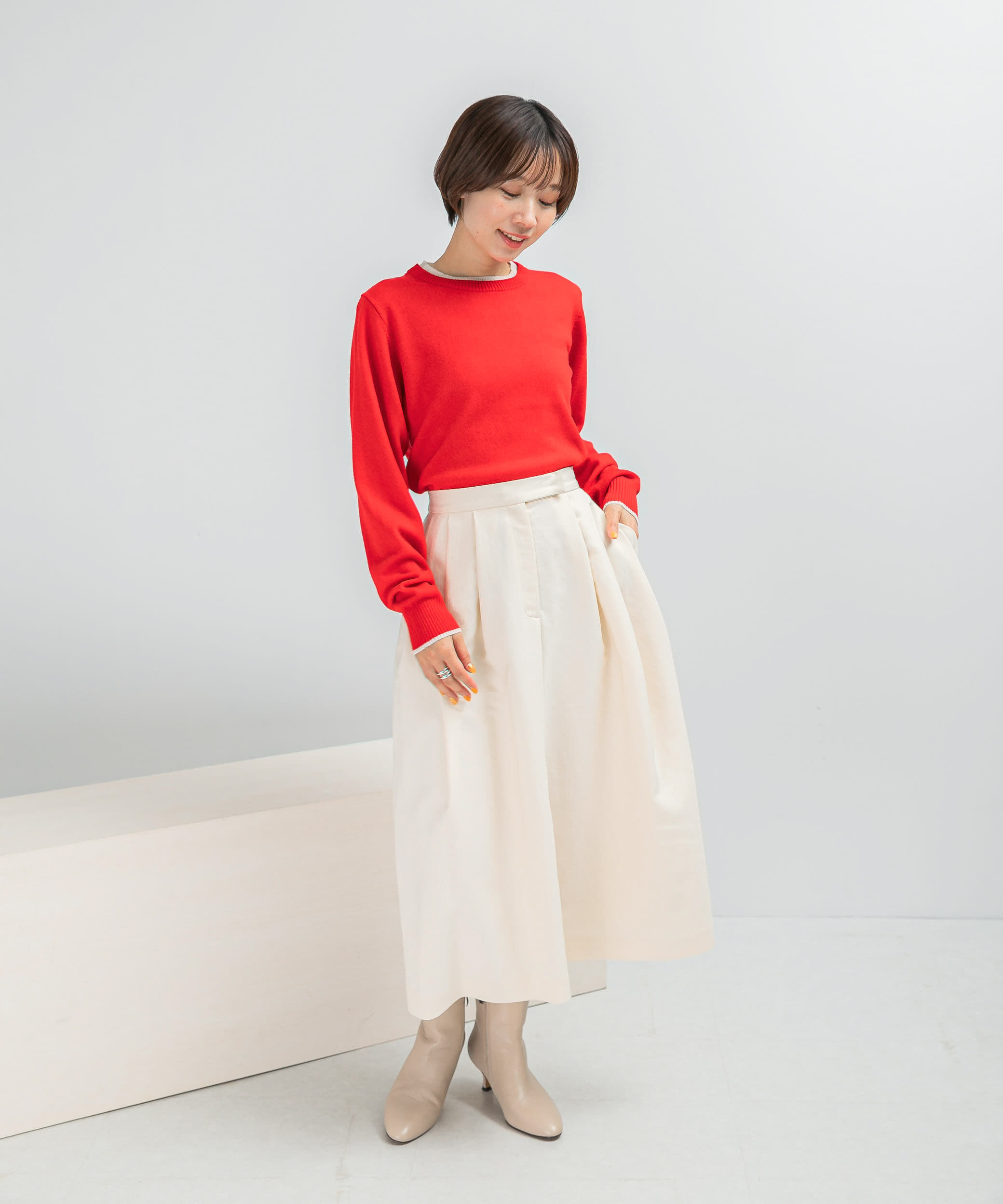 URBAN RESEARCH ROSSO「カシミヤ混バイカラーコンパクトニット」|ニット・セーター|