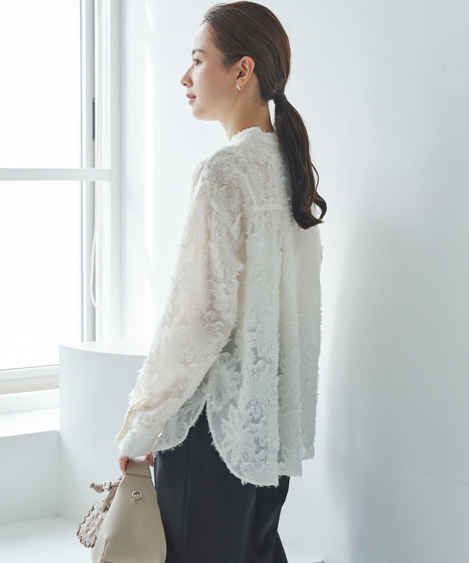 URBAN RESEARCH「カットジャガードバンドカラーシャツ」|シャツ・ブラウス|