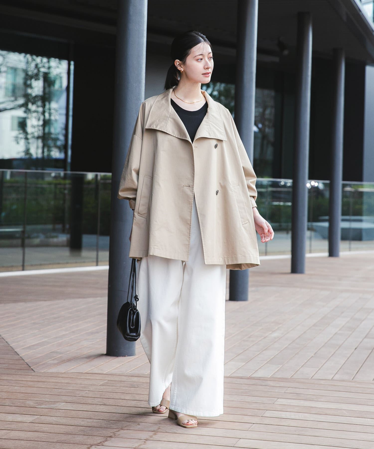 URBAN RESEARCH「スタンドカラーミドル丈トレンチコート」|トレンチコート|